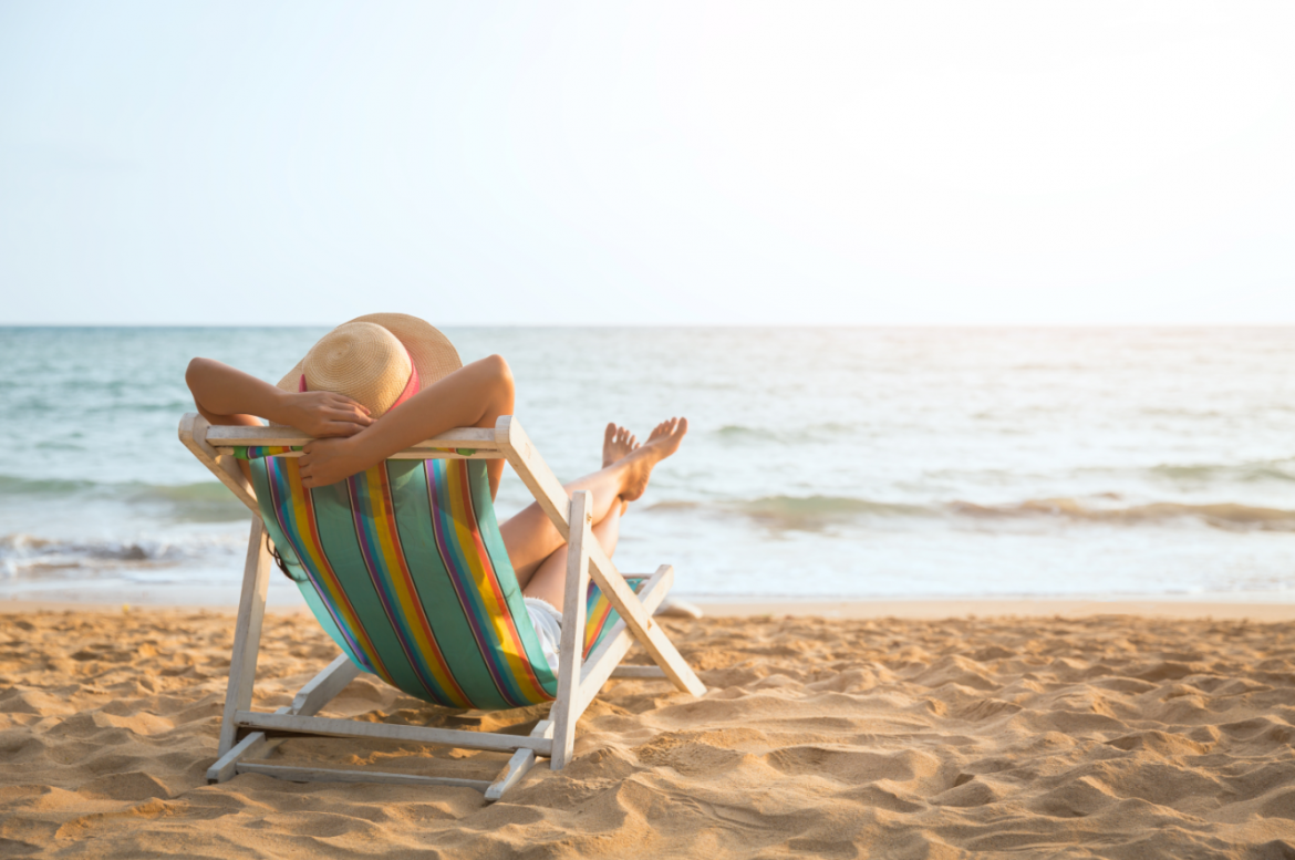 Na leżaku na plaży