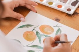 malowanie owoców na kartce
