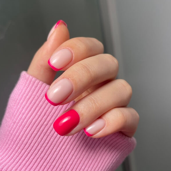 manicure czerwone paznokcie